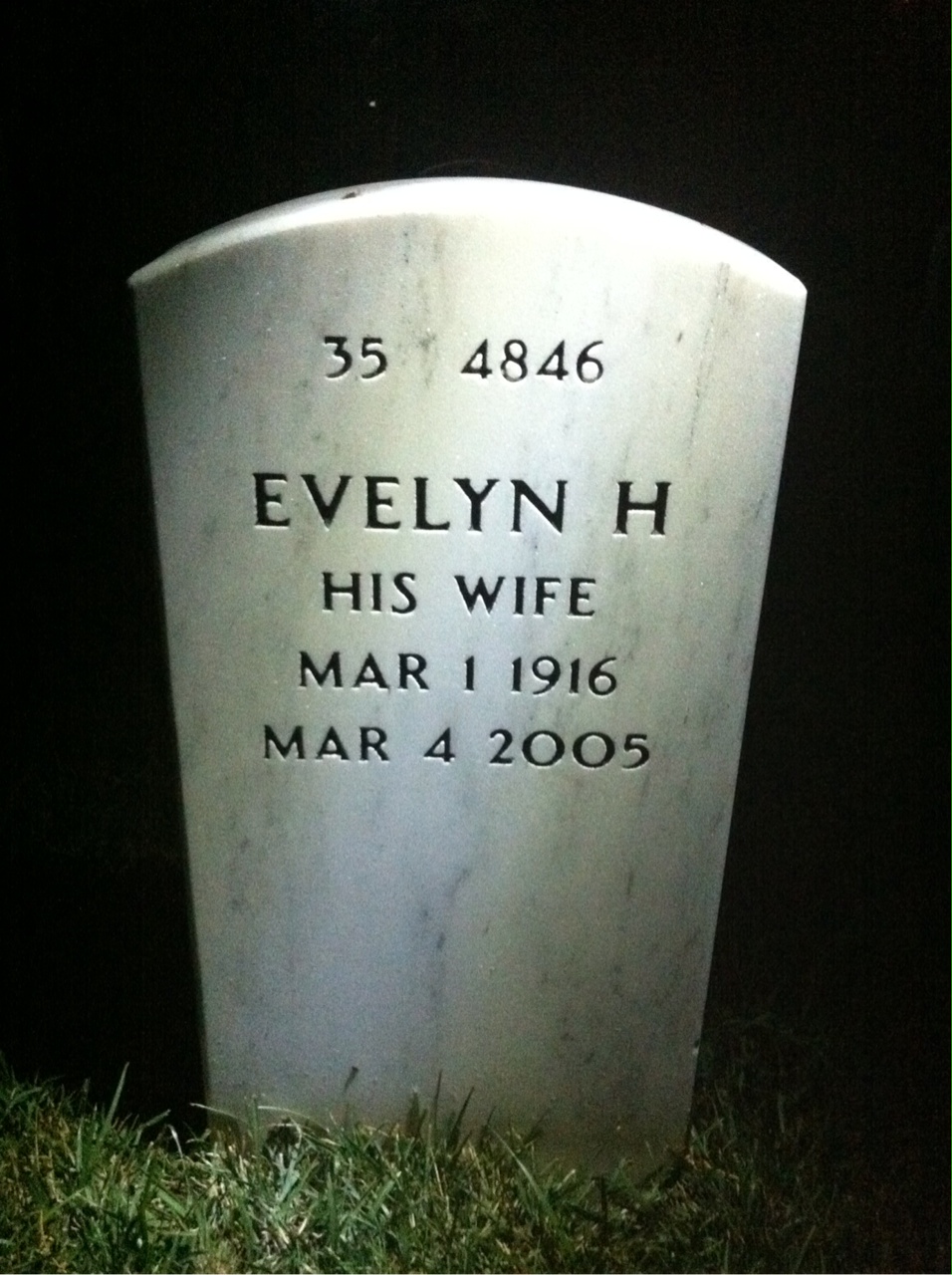 Back of headstone — Dwight Denison