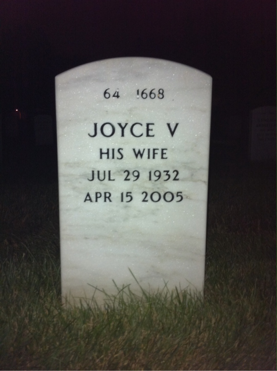 Back of headstone — Donald Sisco