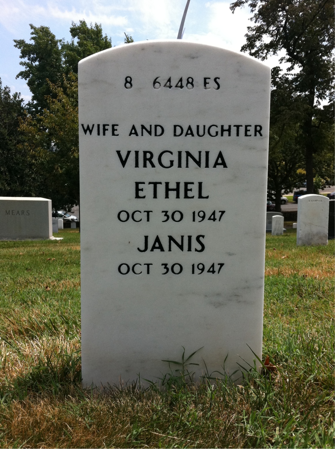 Back of headstone — William Morris