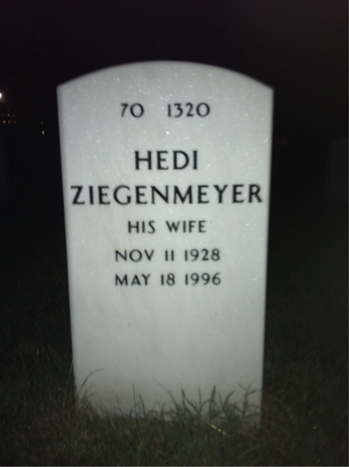 Back of headstone — Monell Needham