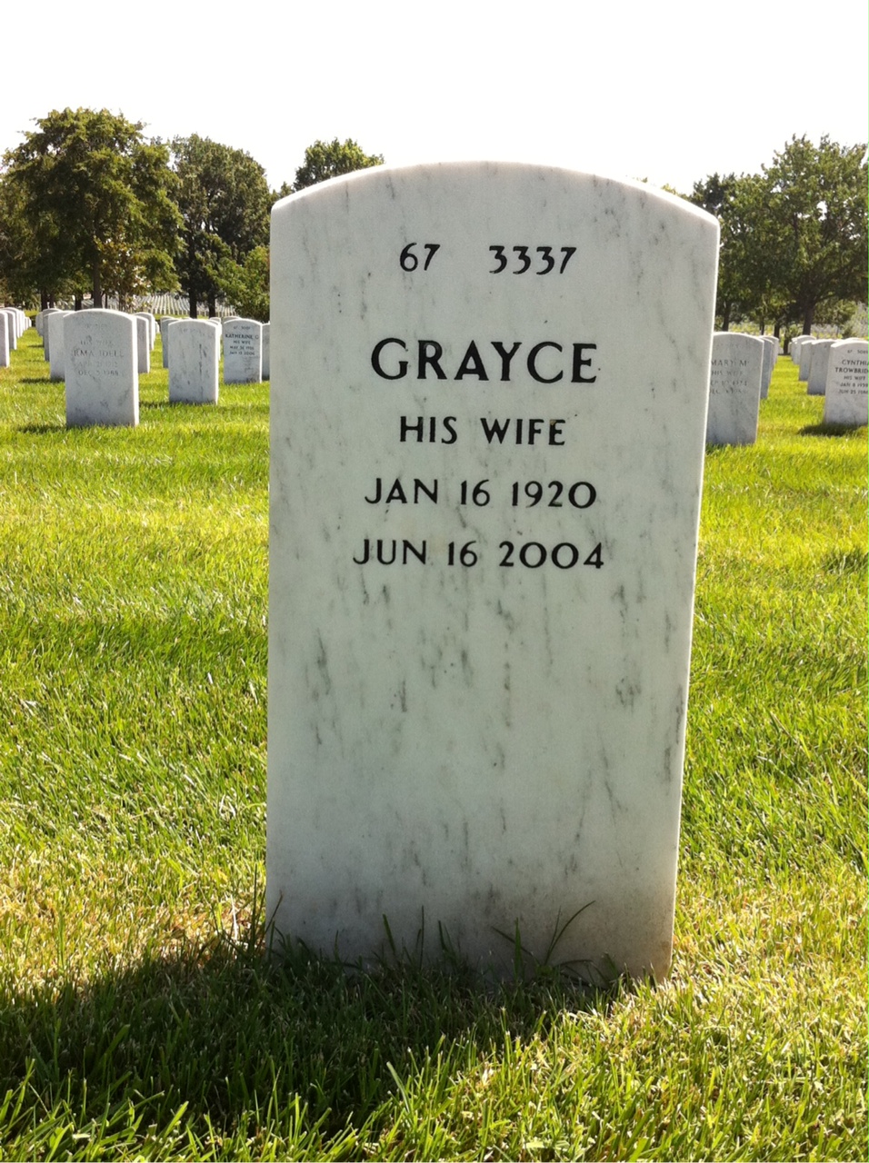 Back of headstone — James Jennings