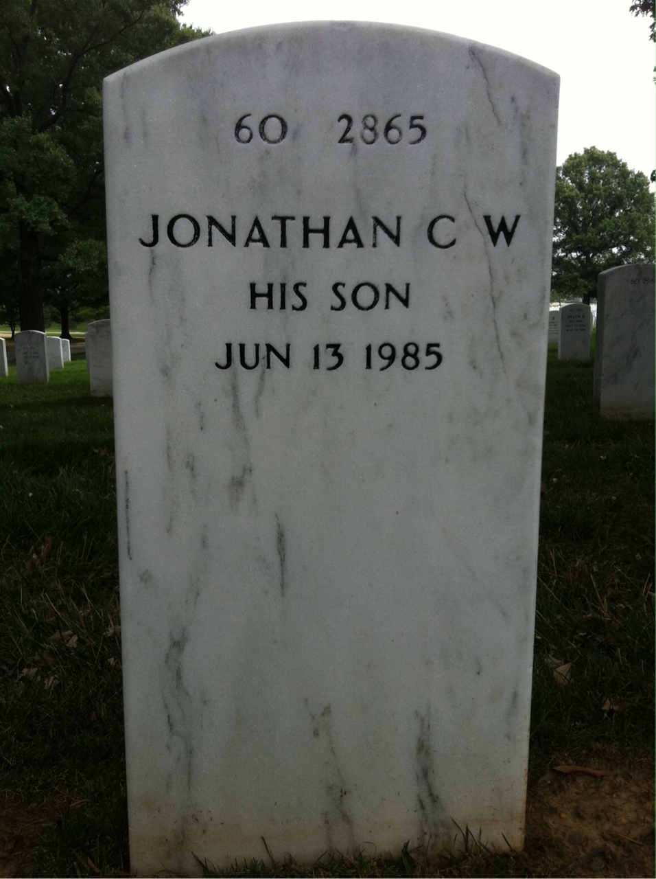 Back of headstone — James Rogers