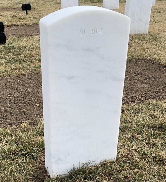 Back of headstone — John Moore