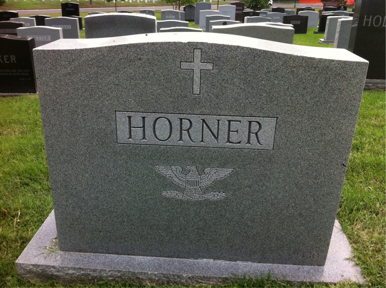 Back of headstone — Samuel Horner