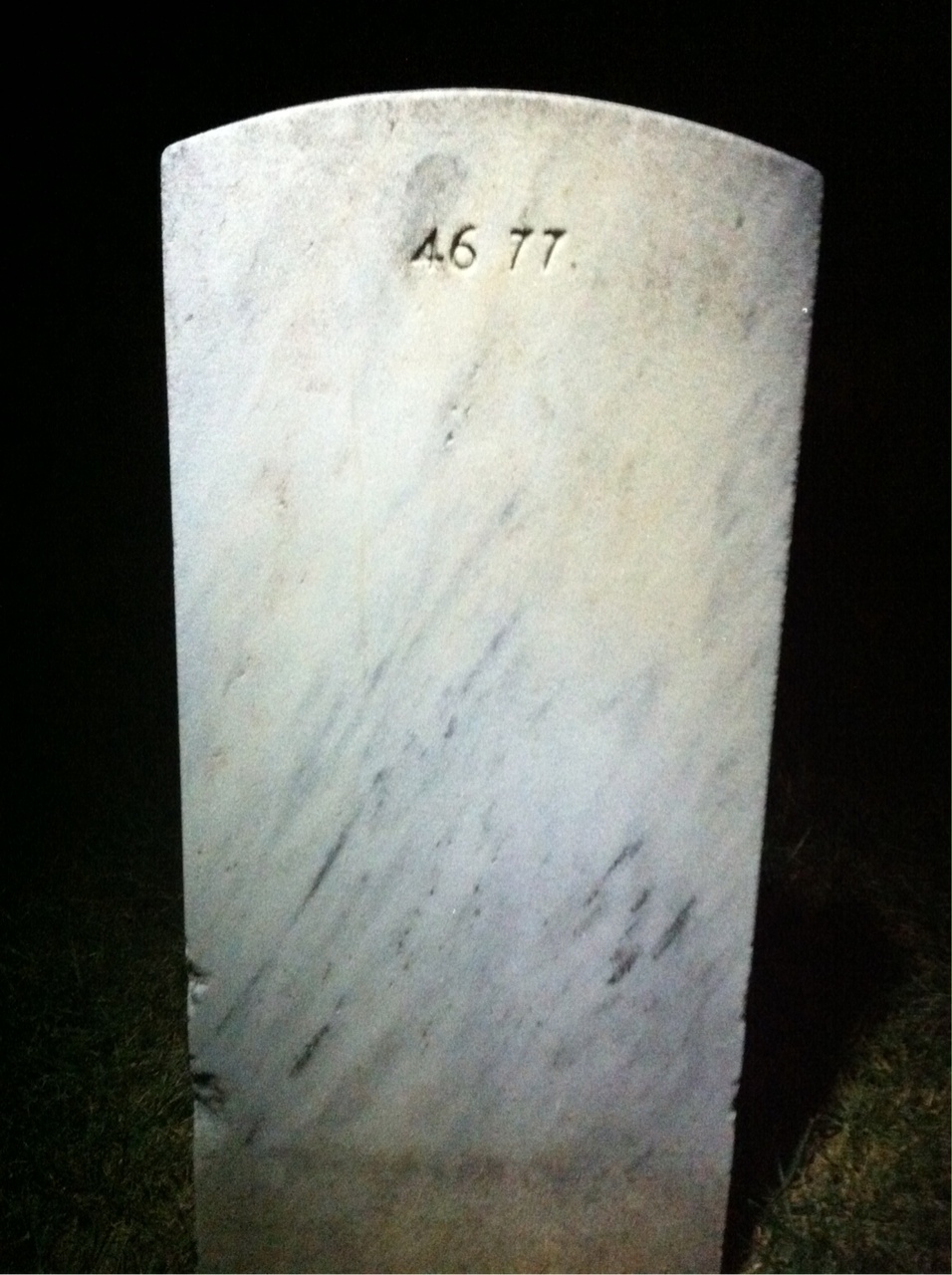 Back of headstone — Robert L Vess