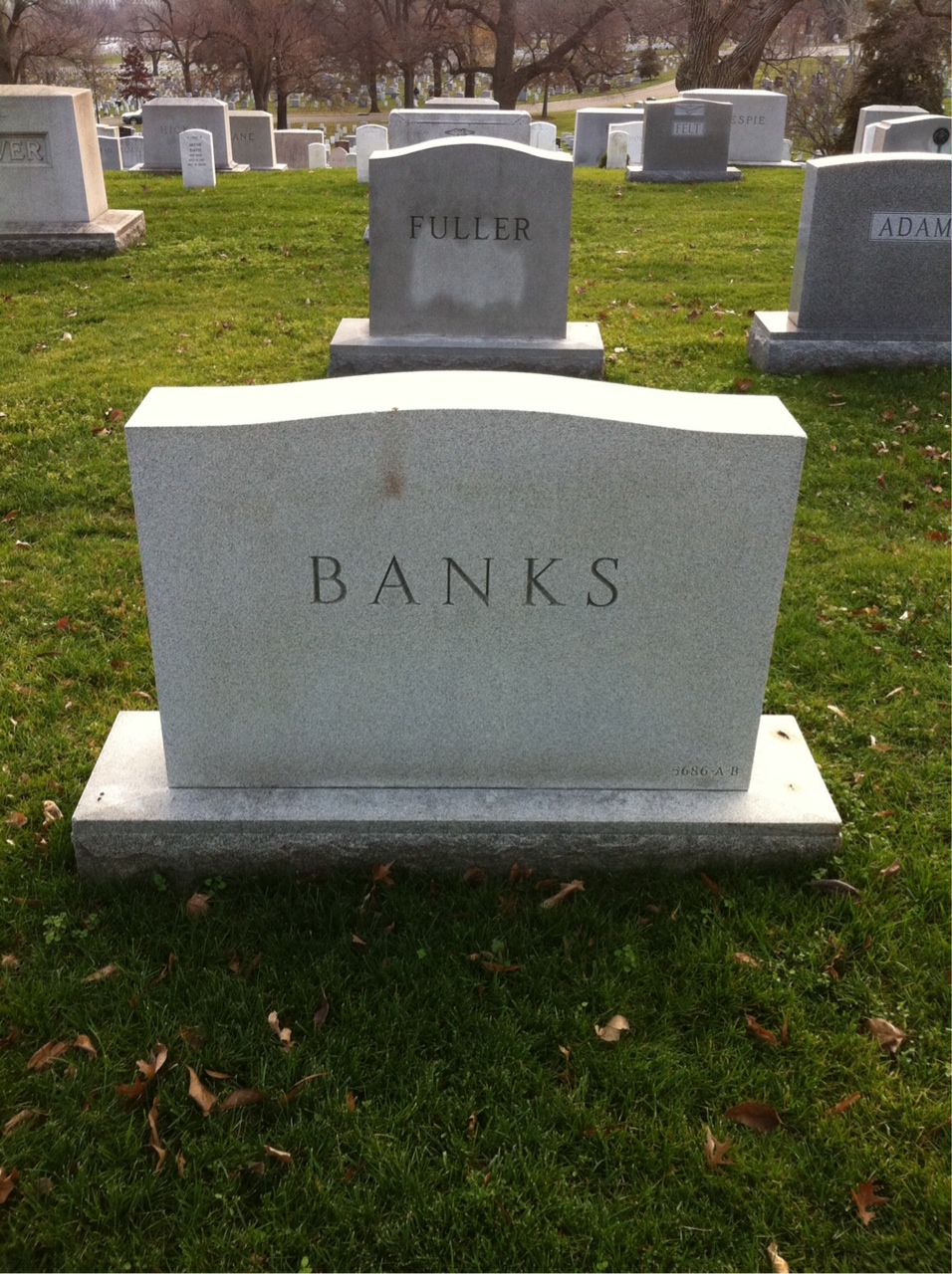 Back of headstone — Alice Banks