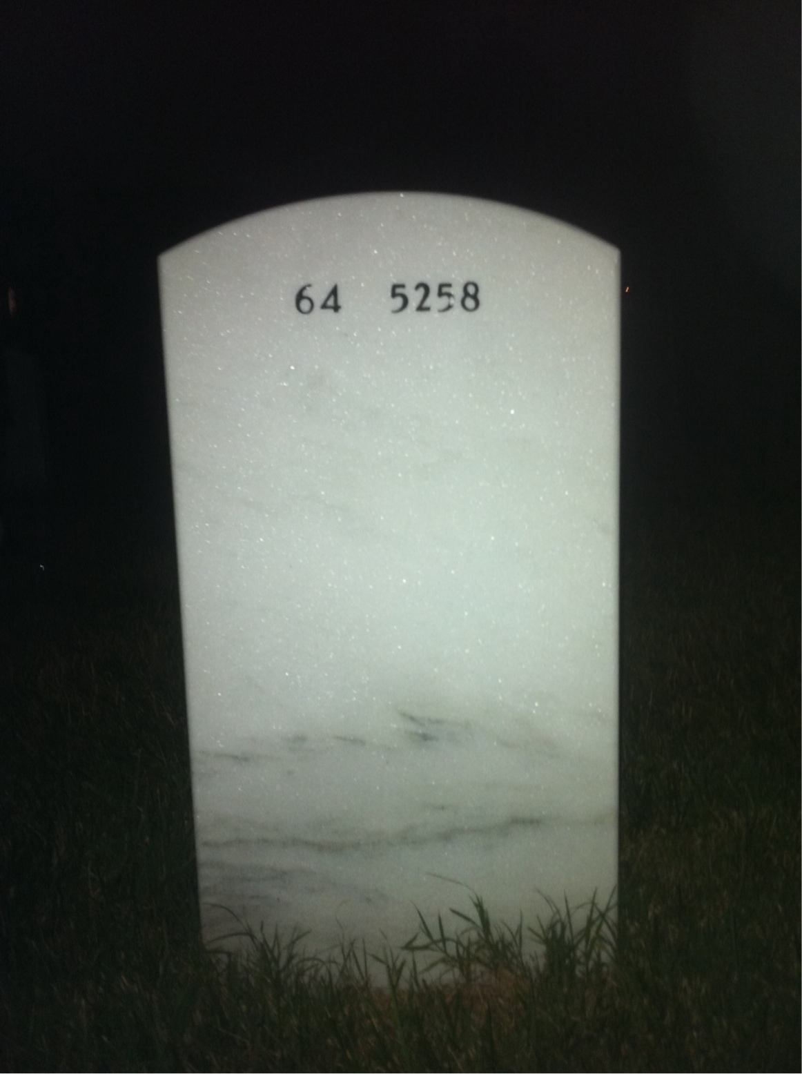 Back of headstone — Ole Flaa
