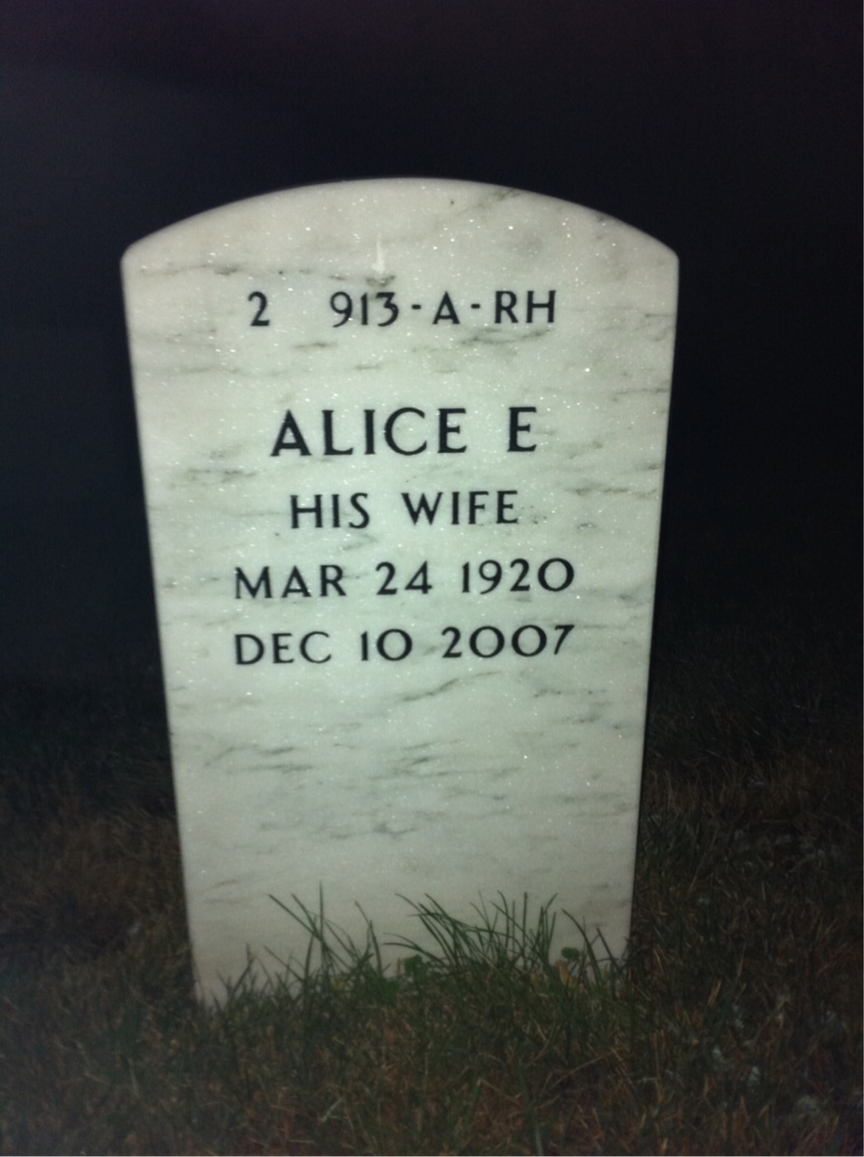 Back of headstone — Reid Anderson