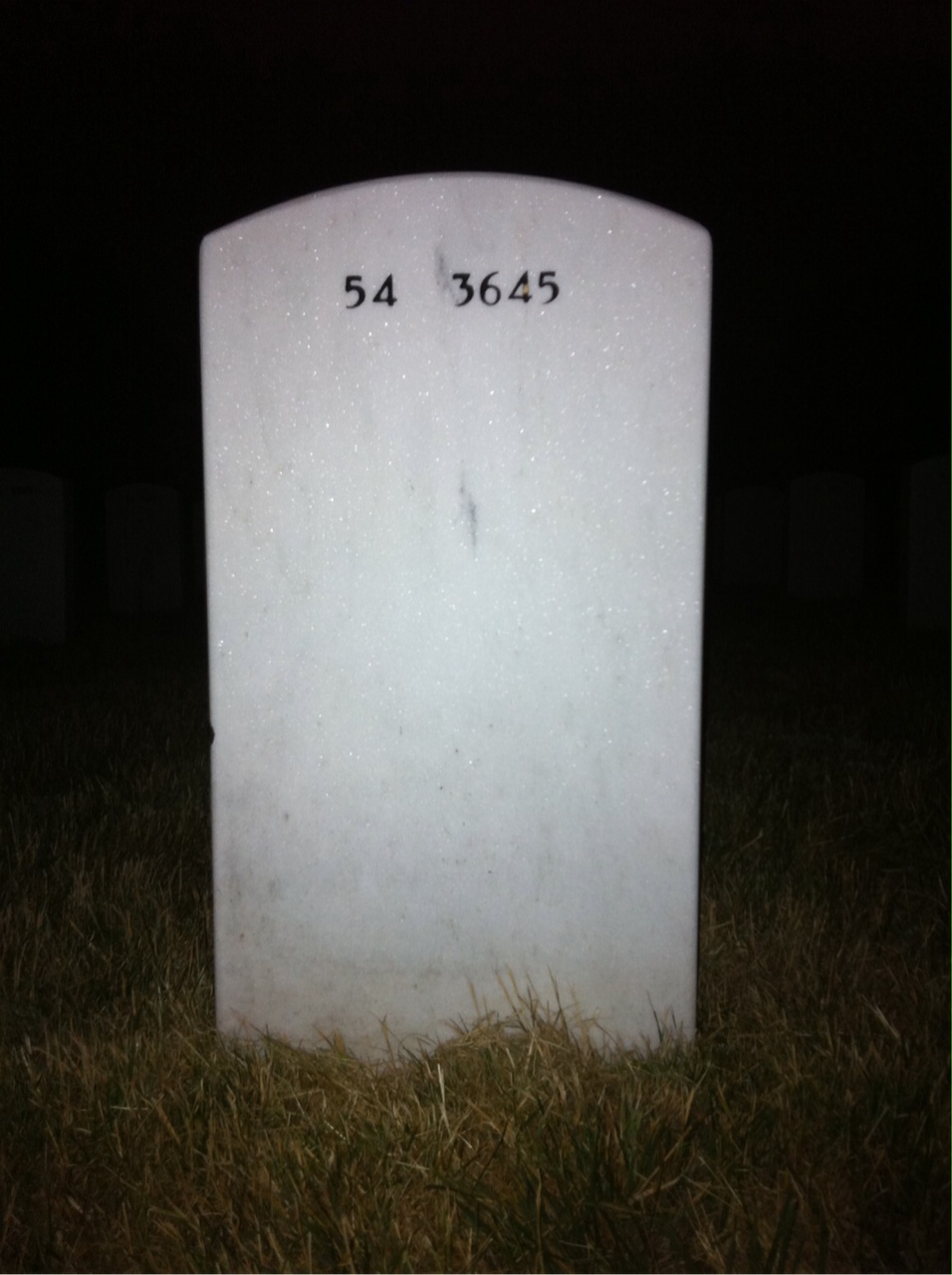 Back of headstone — Hobert Johnston