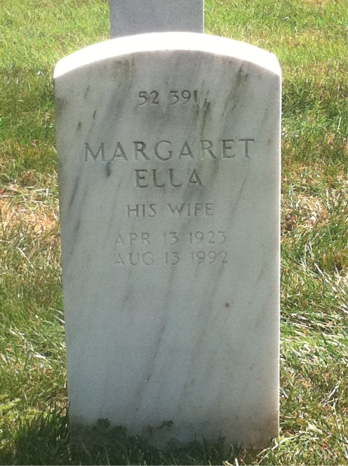 Back of headstone — Margarete Mitchell
