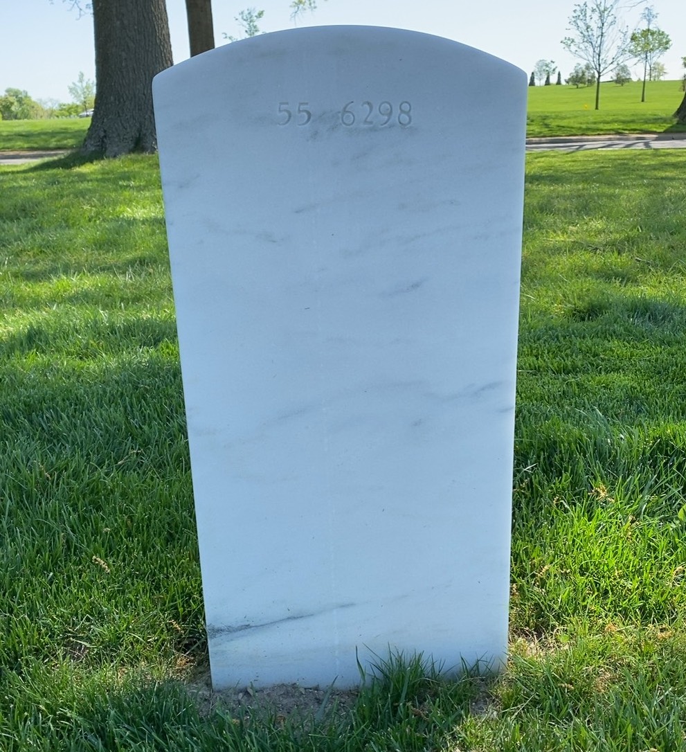 Back of headstone — Larry Baker