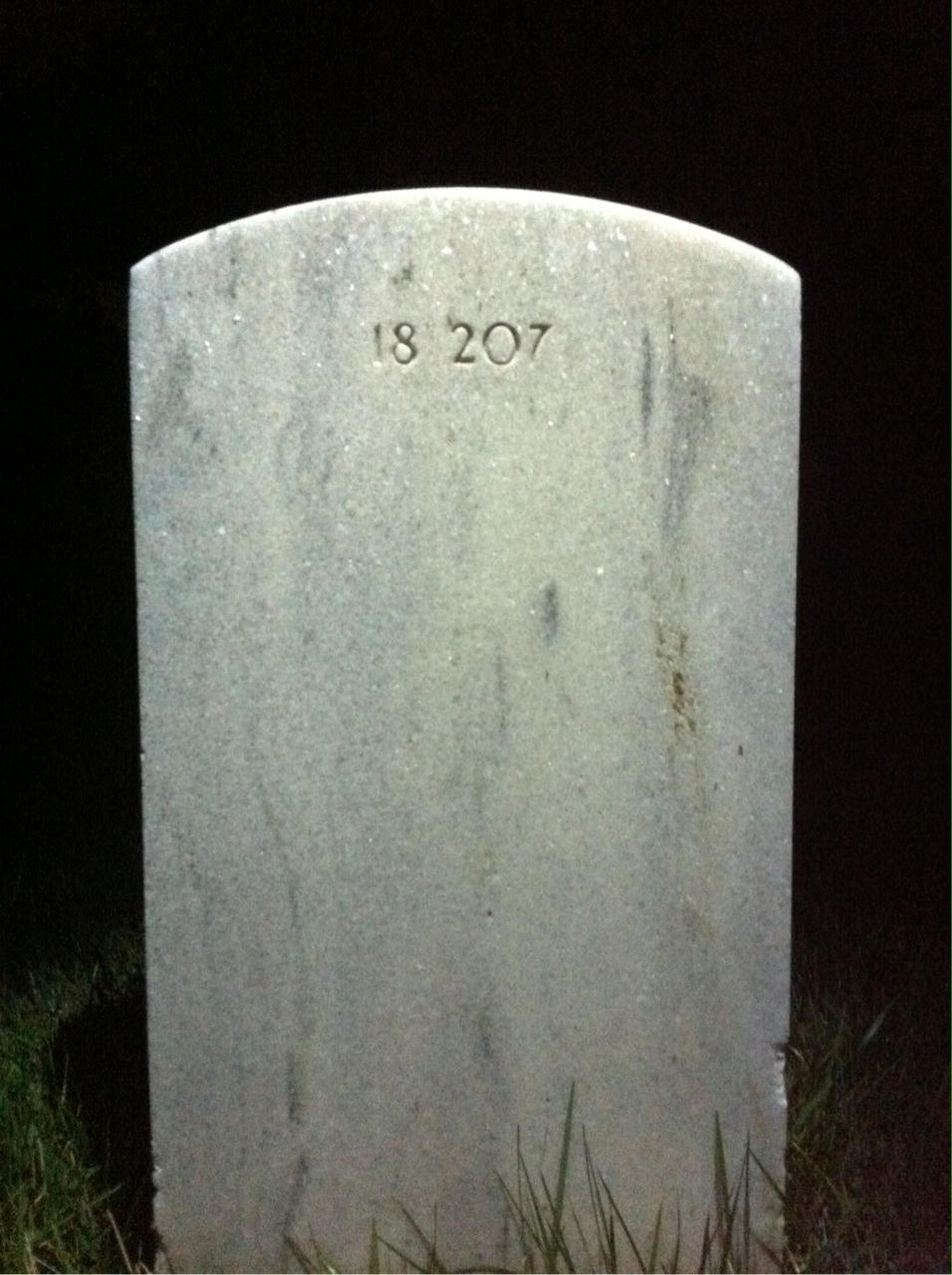 Back of headstone — Ernest Corbin