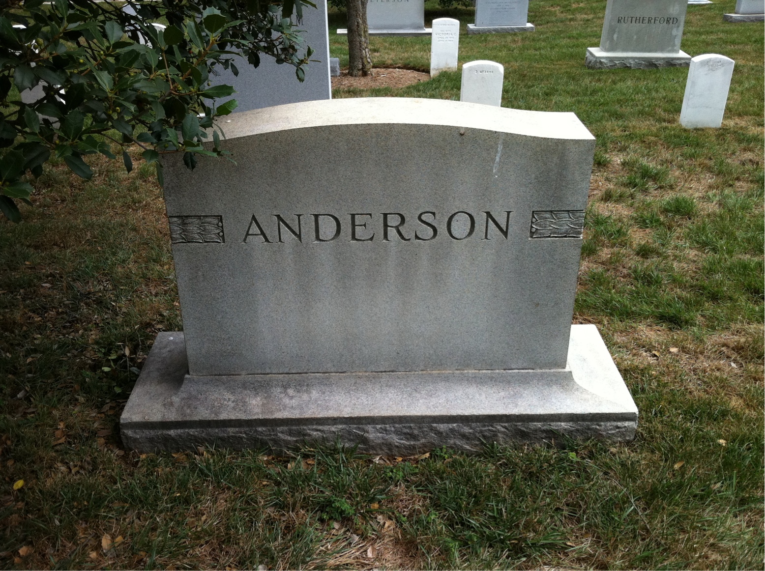Back of headstone — Rose Anderson