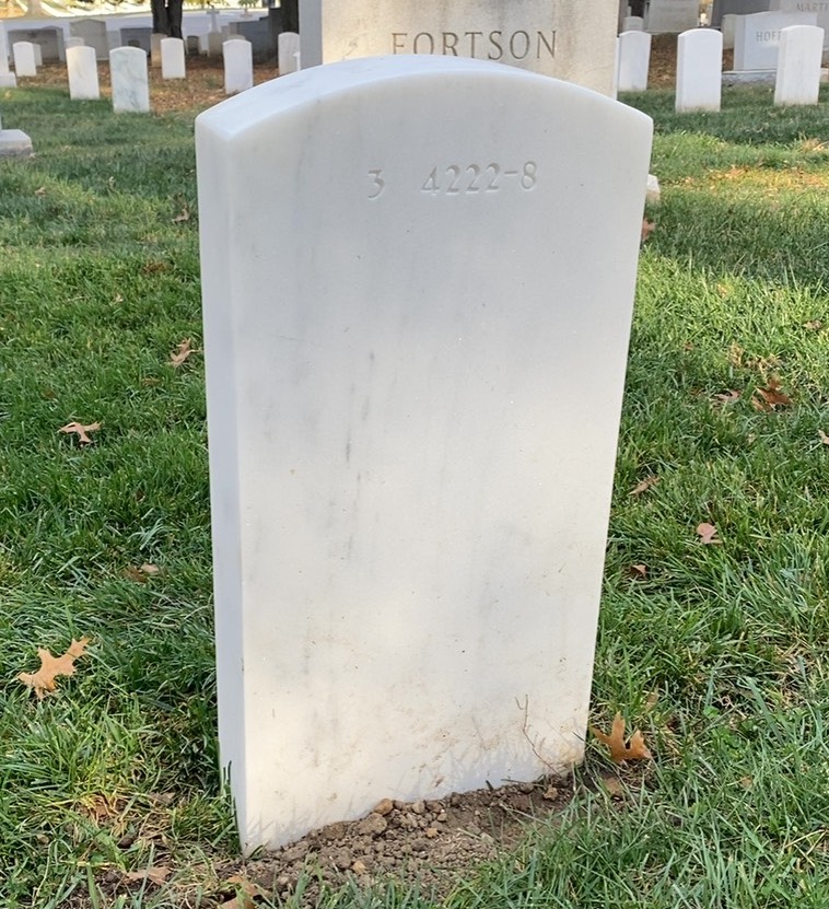 Back of headstone — Morton Mumma