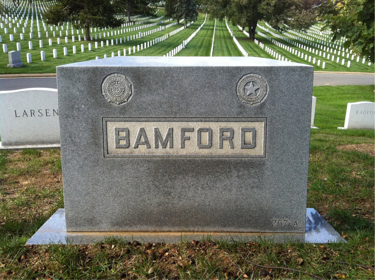 Back of headstone — George Bamford