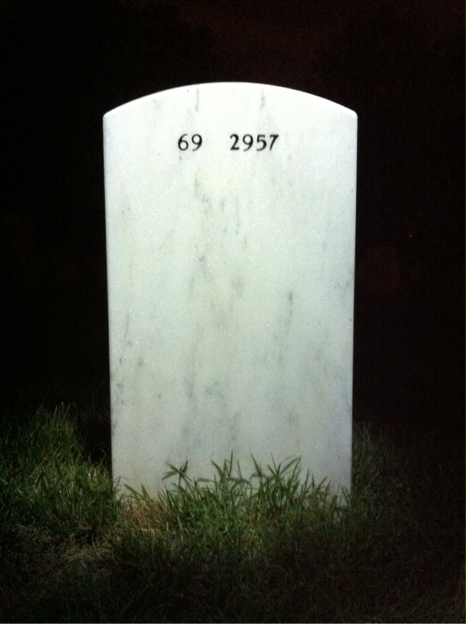 Back of headstone — James Sergio