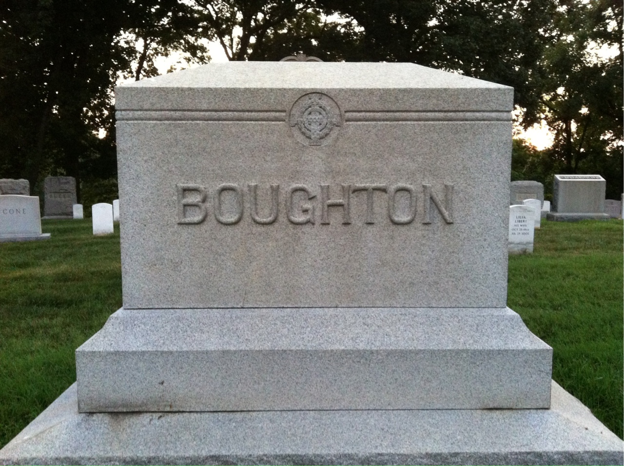 Back of headstone — Daniel Boughton