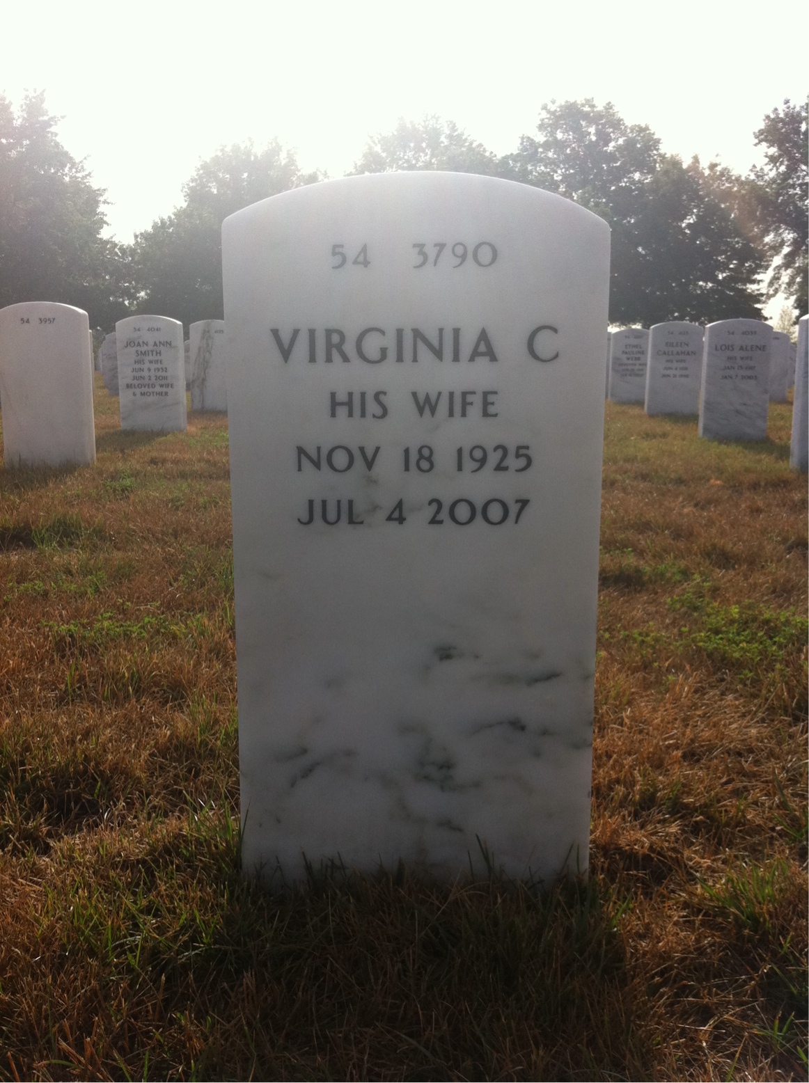 Back of headstone — Stanley Hobson
