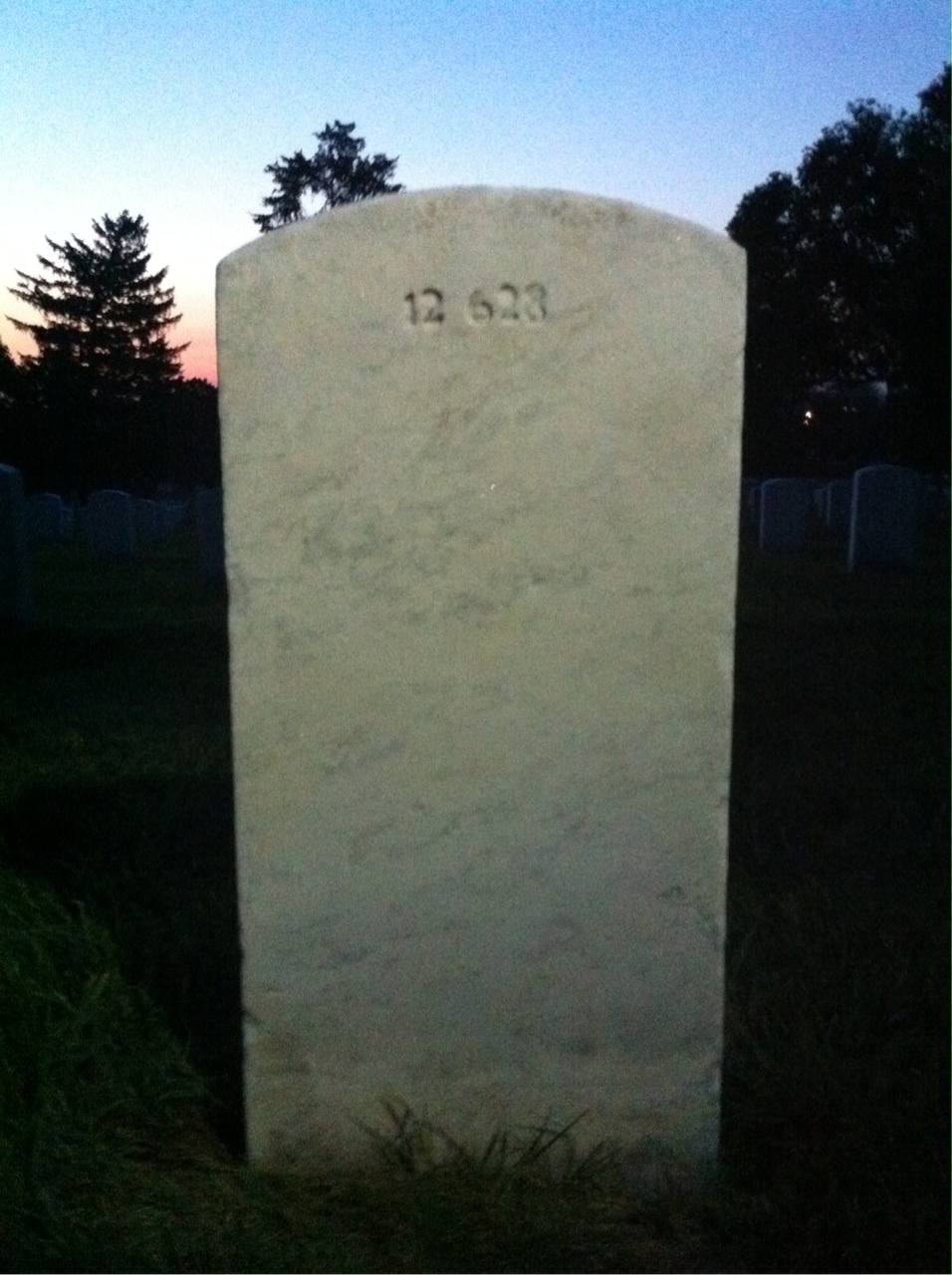 Back of headstone — James Abrams