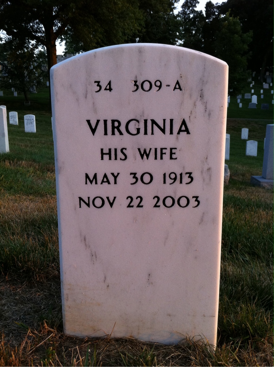 Back of headstone — Ralph Beacham