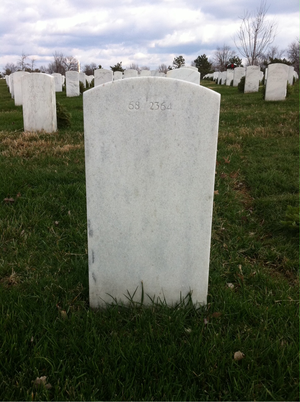 Back of headstone — Marion Allen