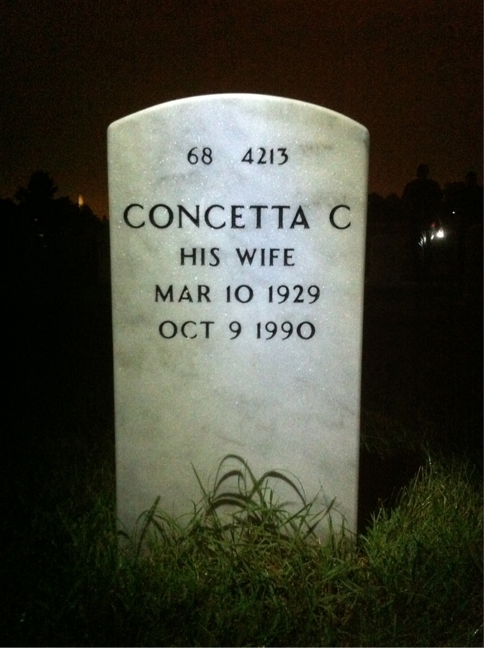 Back of headstone — Marshall Wilcher