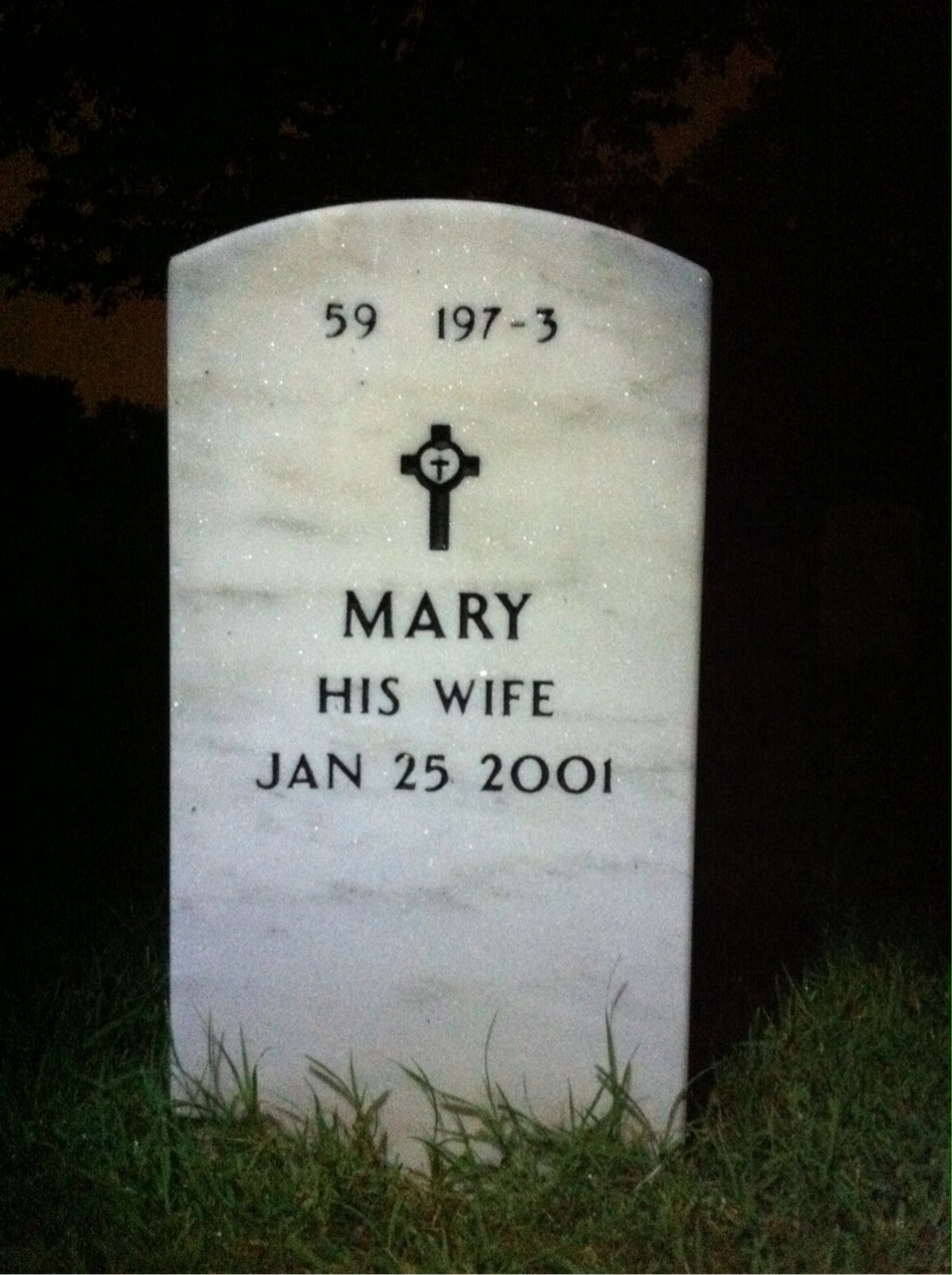 Back of headstone — Rufus Arrowood