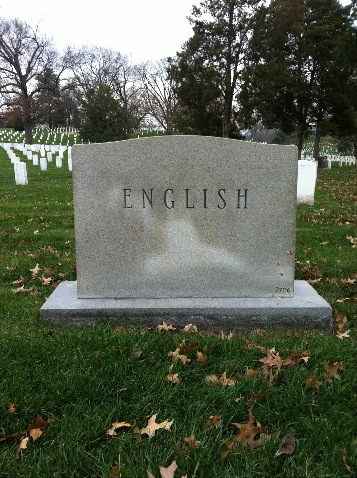 Back of headstone — Bruce English