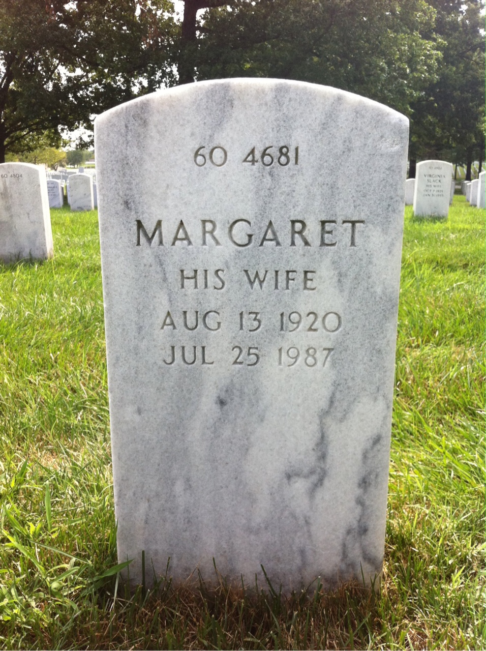 Back of headstone — Harry Mornston