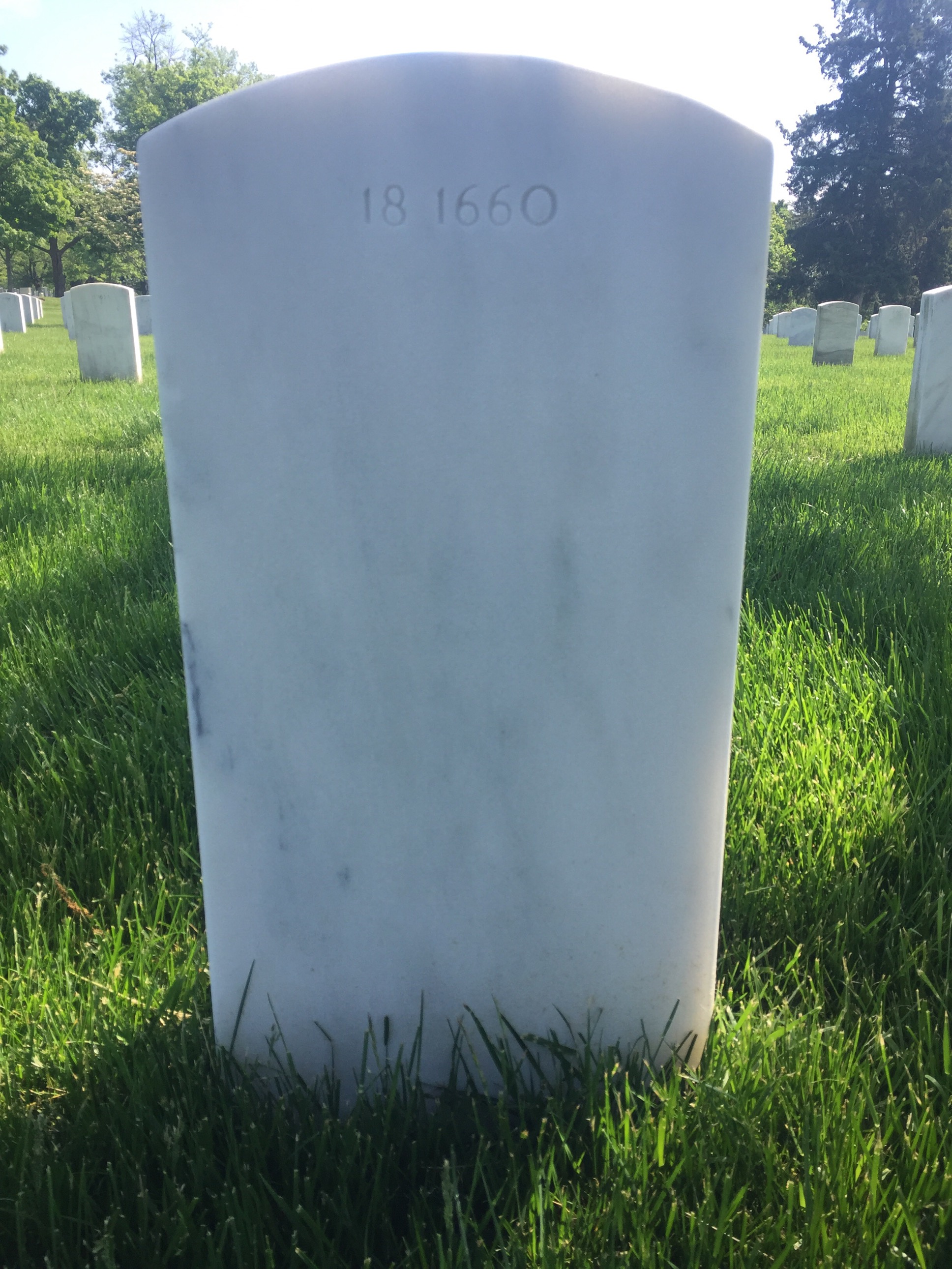 Back of headstone — Clarence Moroney