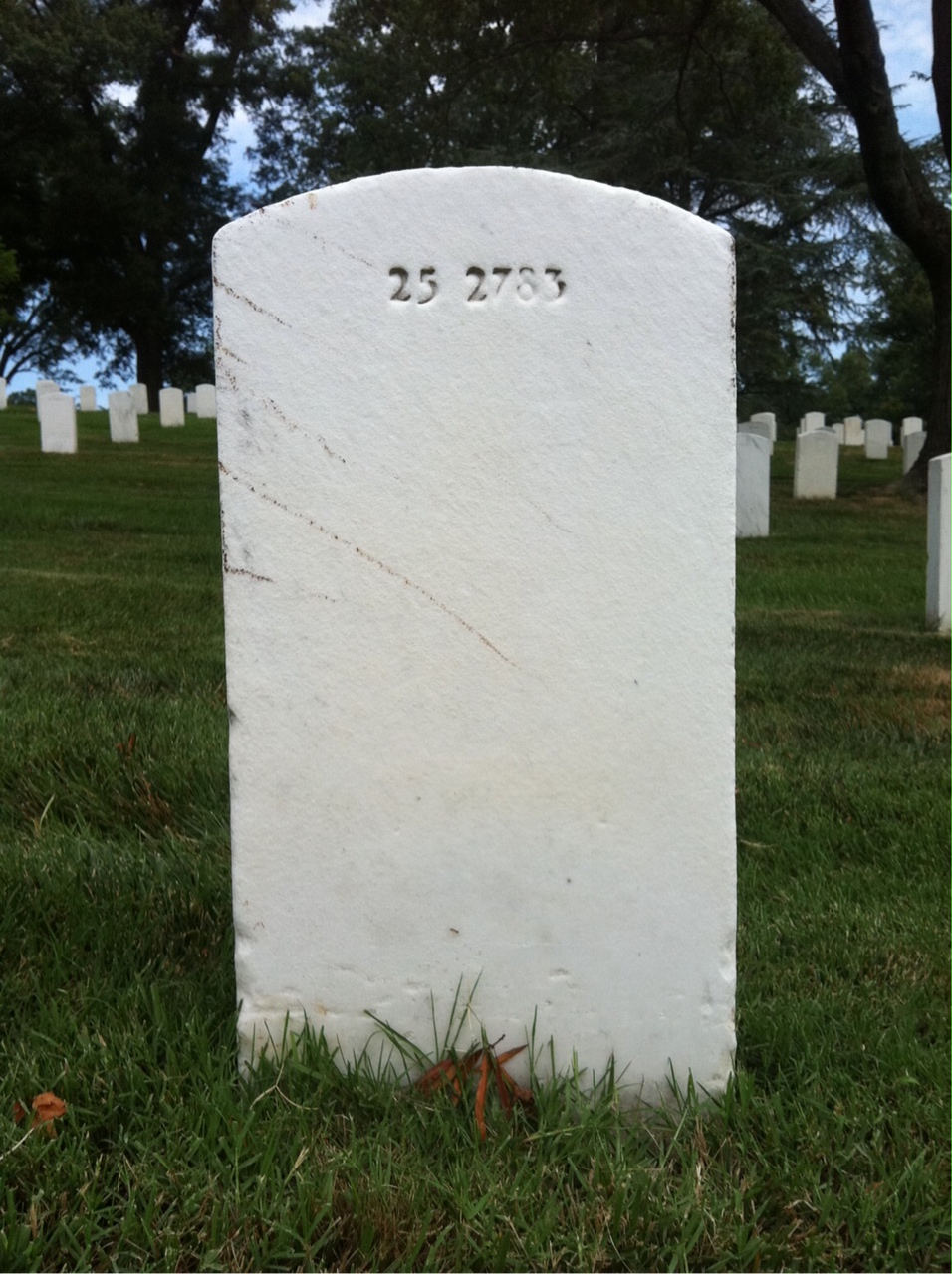 Back of headstone — Julius Johnson