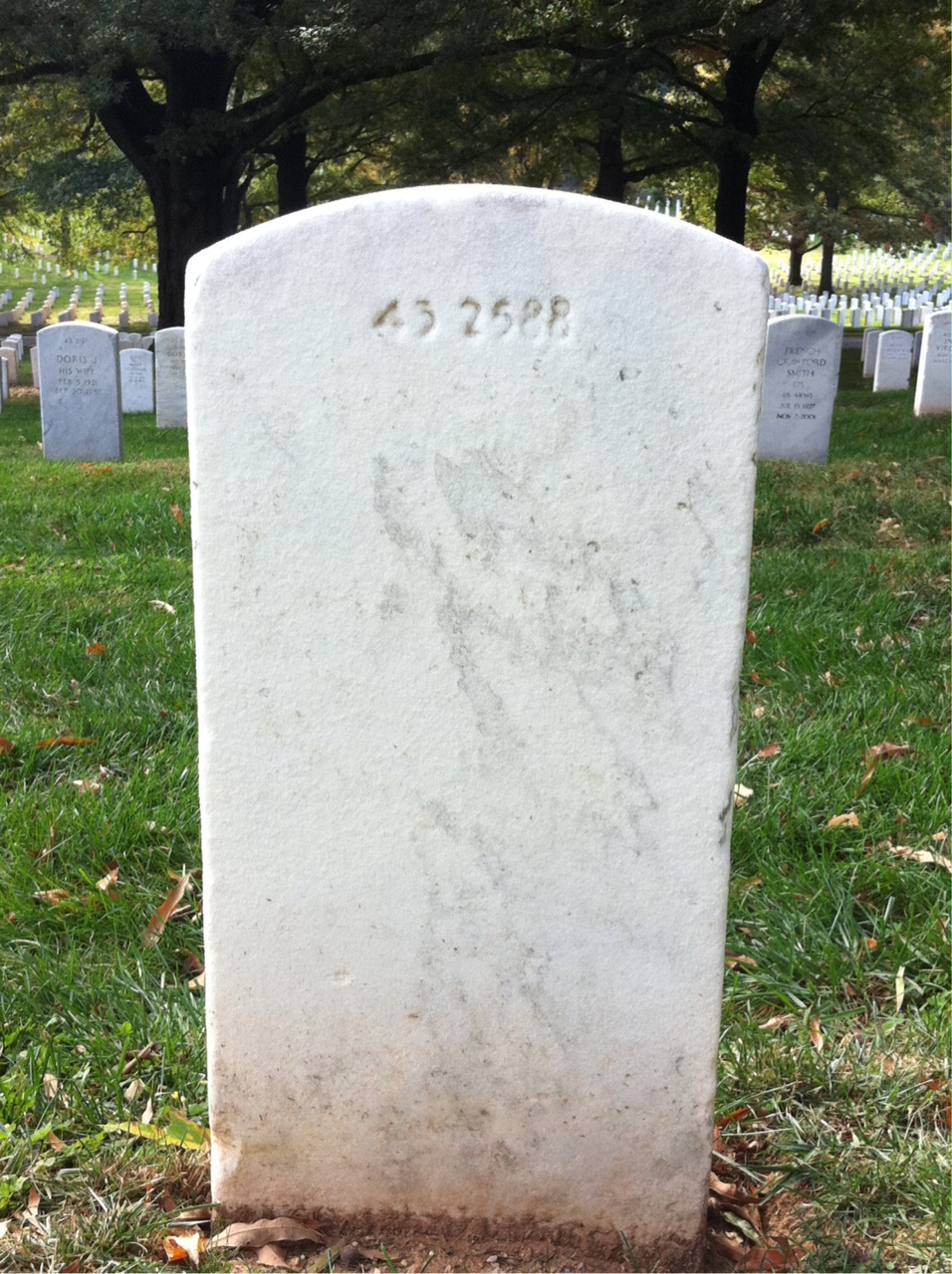 Back of headstone — Horace R Williams