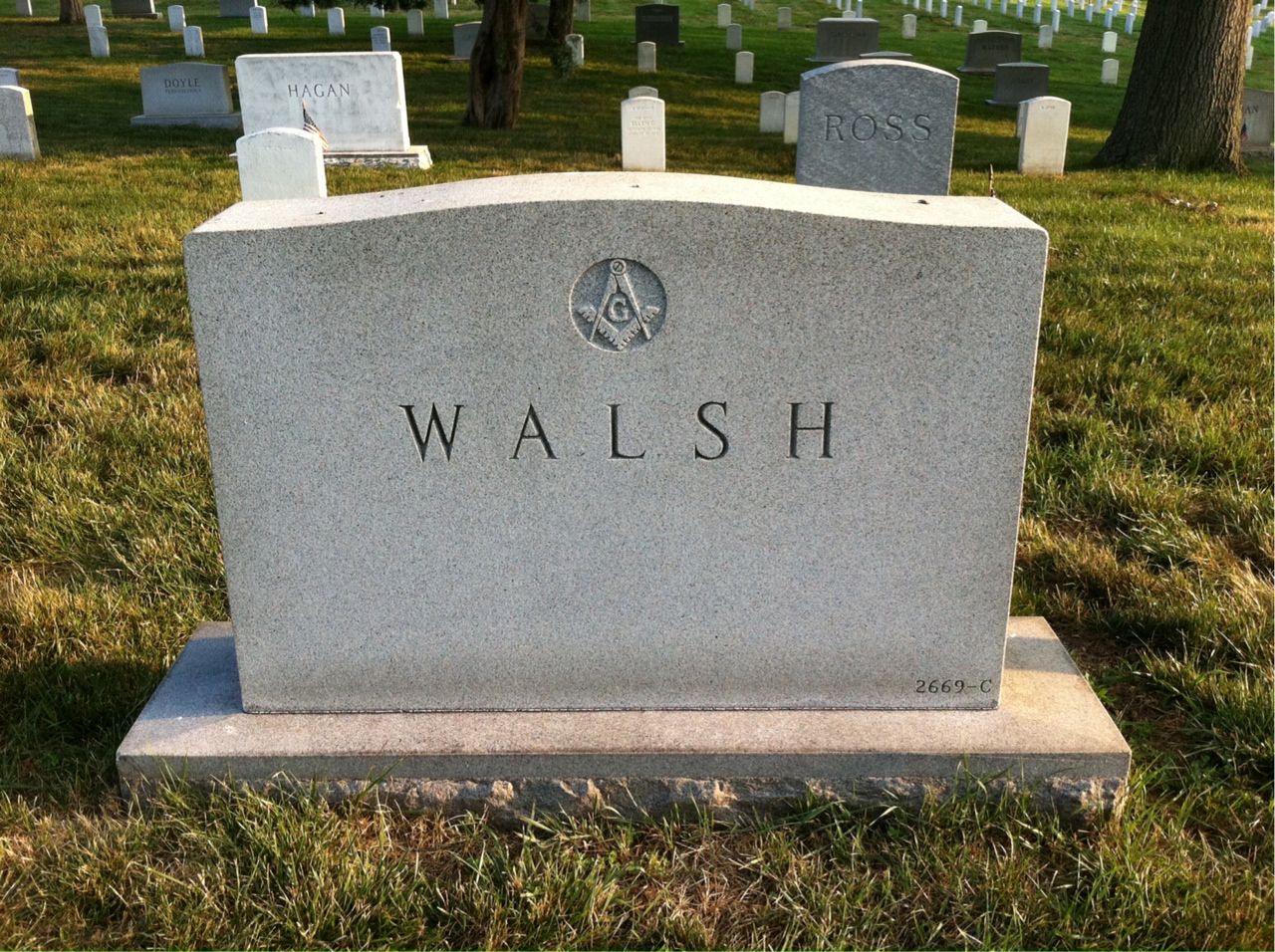 Back of headstone — James Walsh