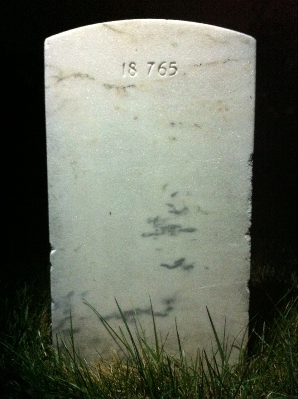 Back of headstone — Elbert Alexander