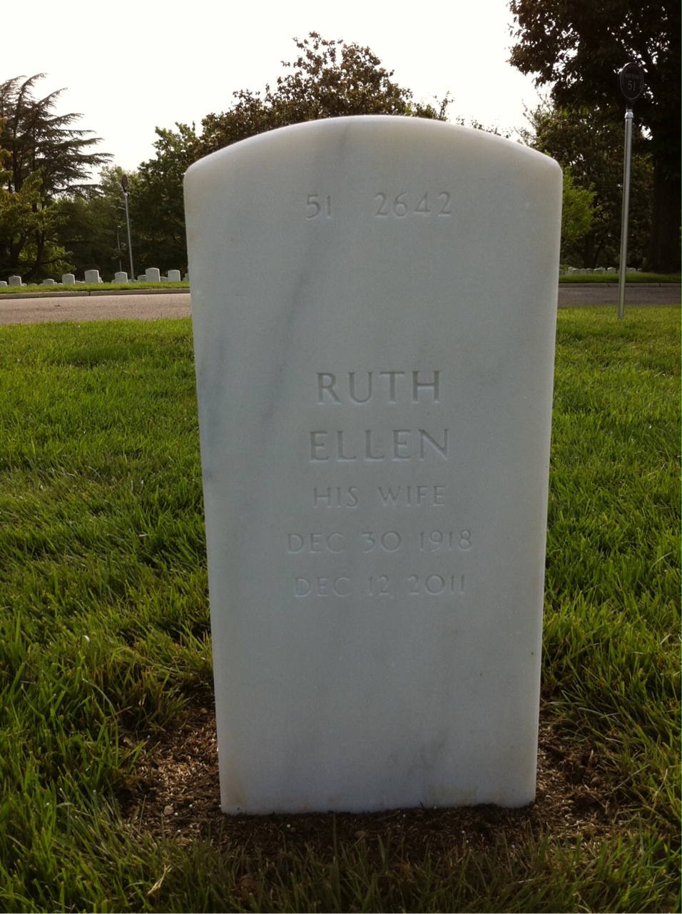 Back of headstone — Walter R Bowers