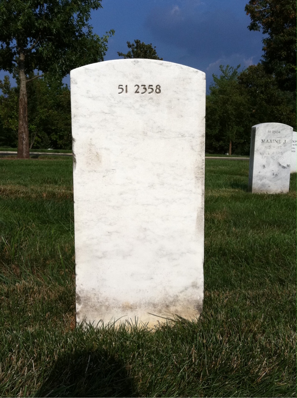 Back of headstone — William Michael Lyons