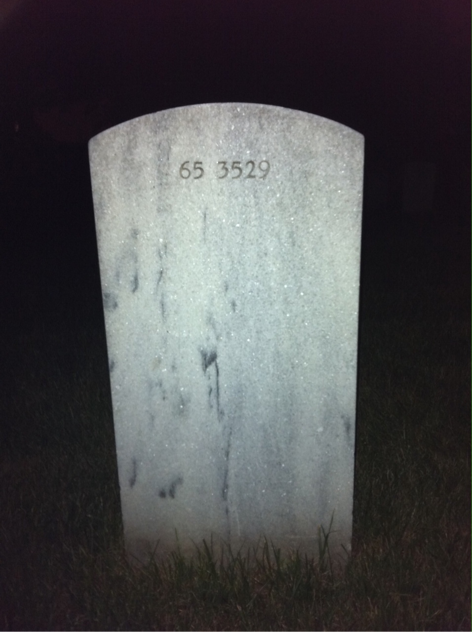 Back of headstone — Lonnie Adams