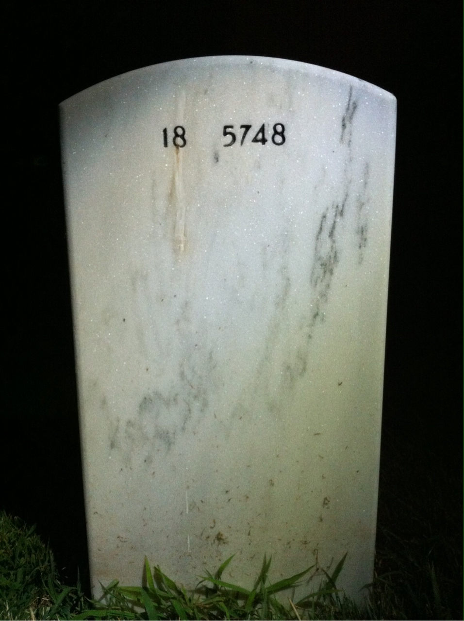 Back of headstone — Walter Moore