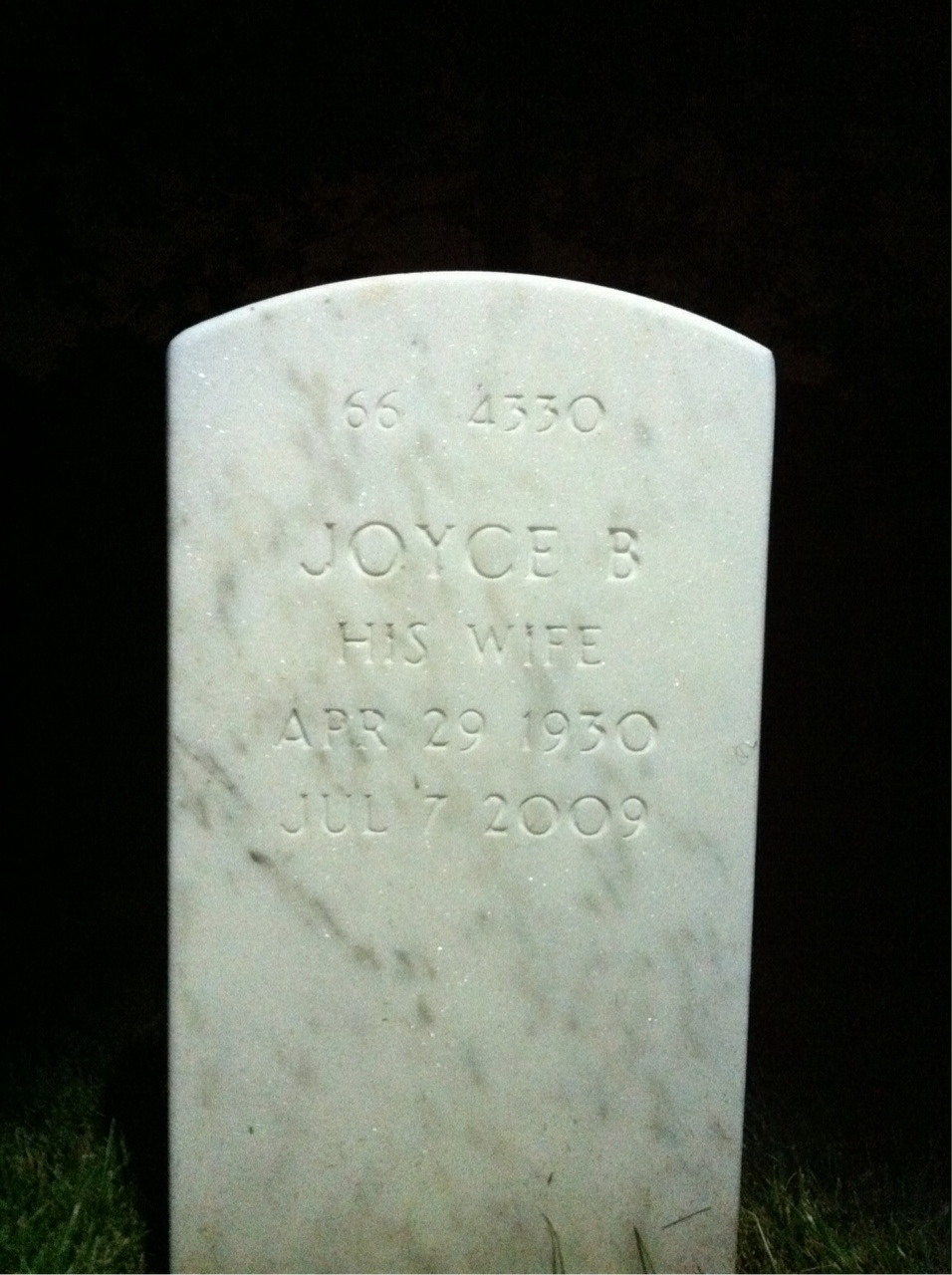 Back of headstone — James Hynek