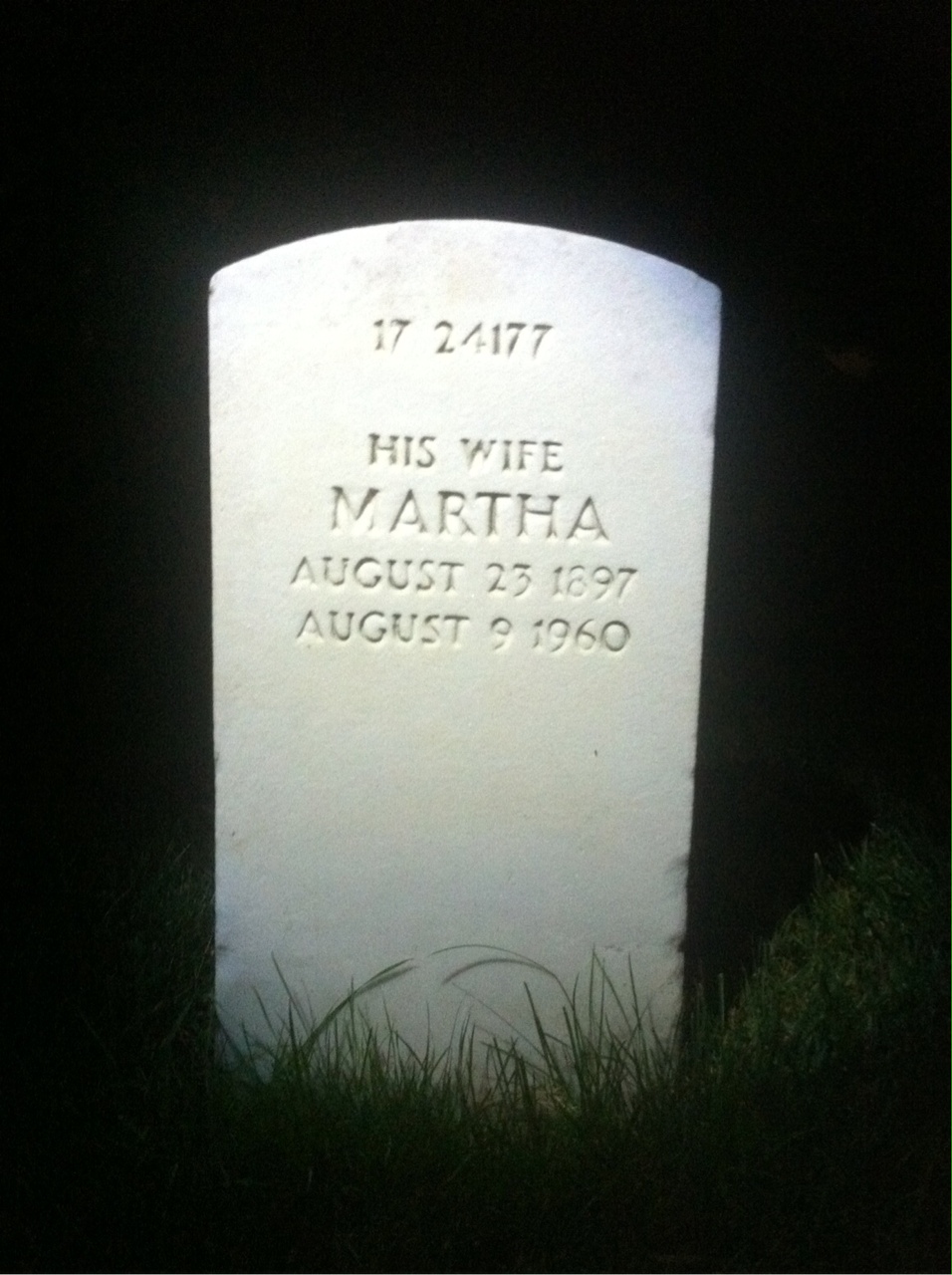 Back of headstone — Frank Mozuch