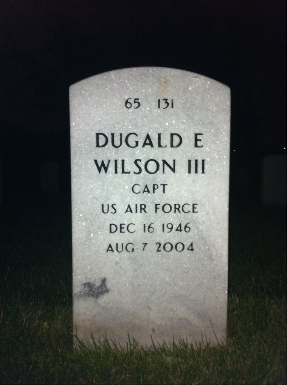 Back of headstone — Dugald Wilson