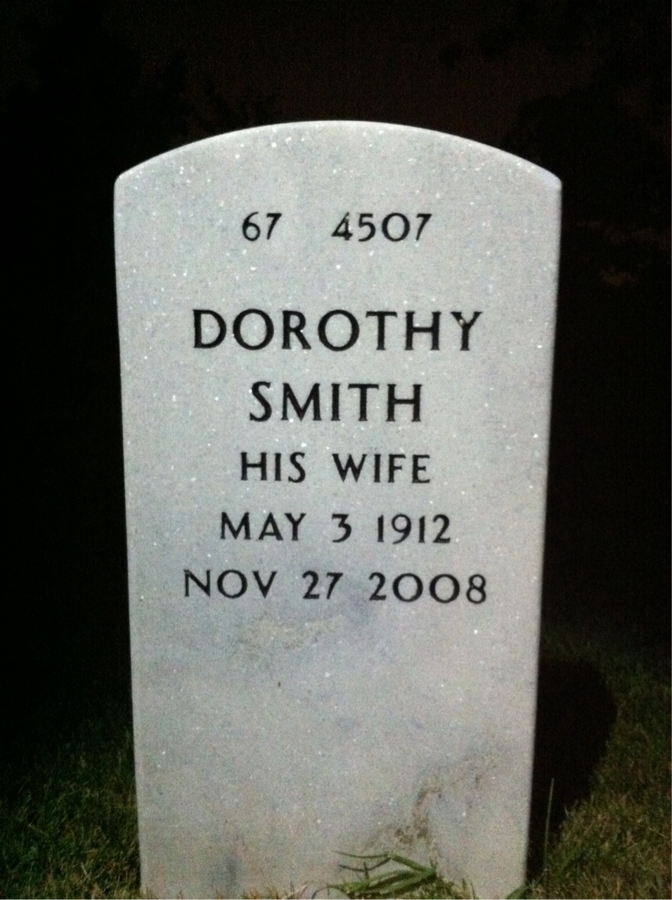 Back of headstone — Lawrence Nolte