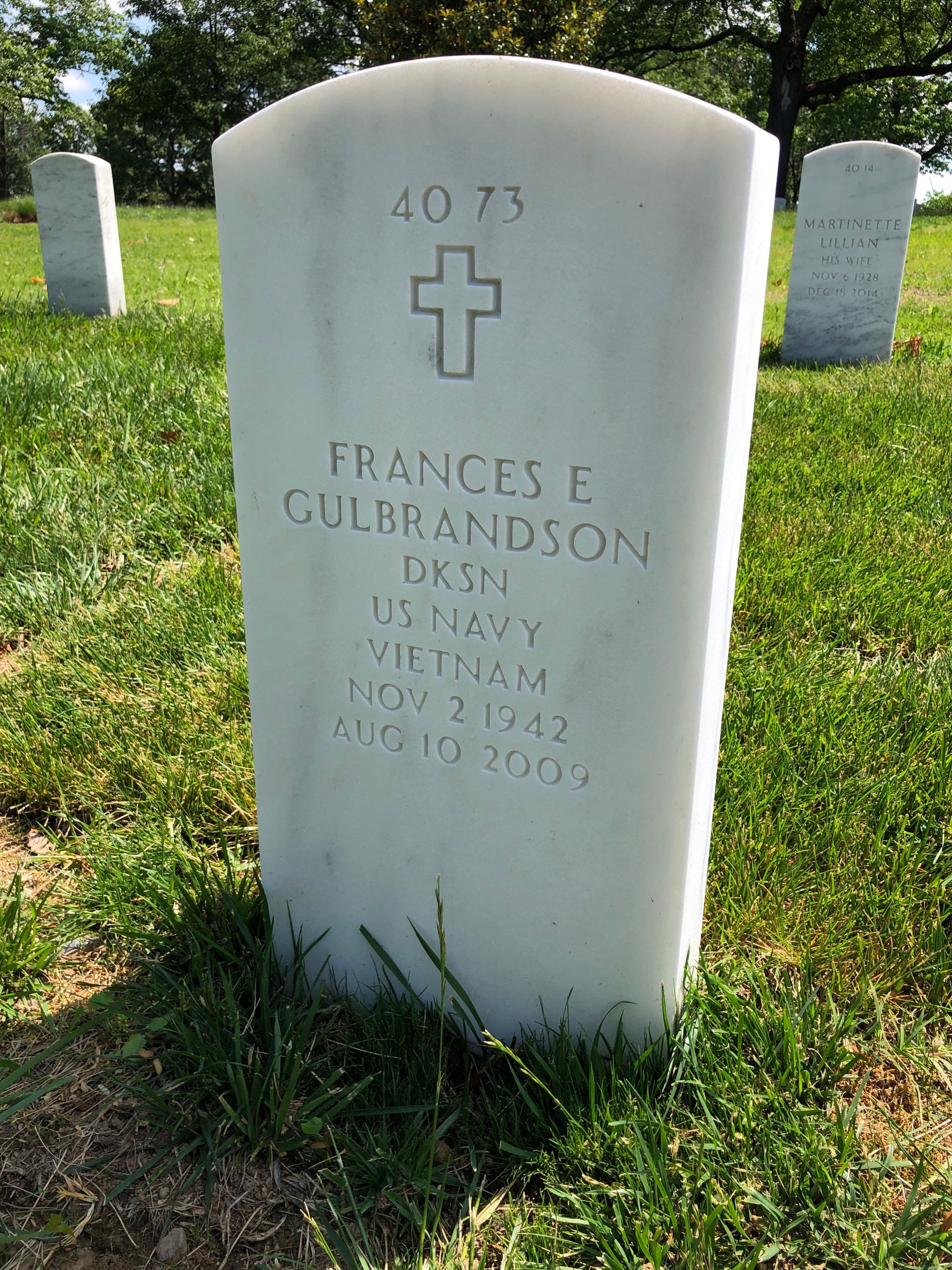 Back of headstone — Charles Gulbrandson