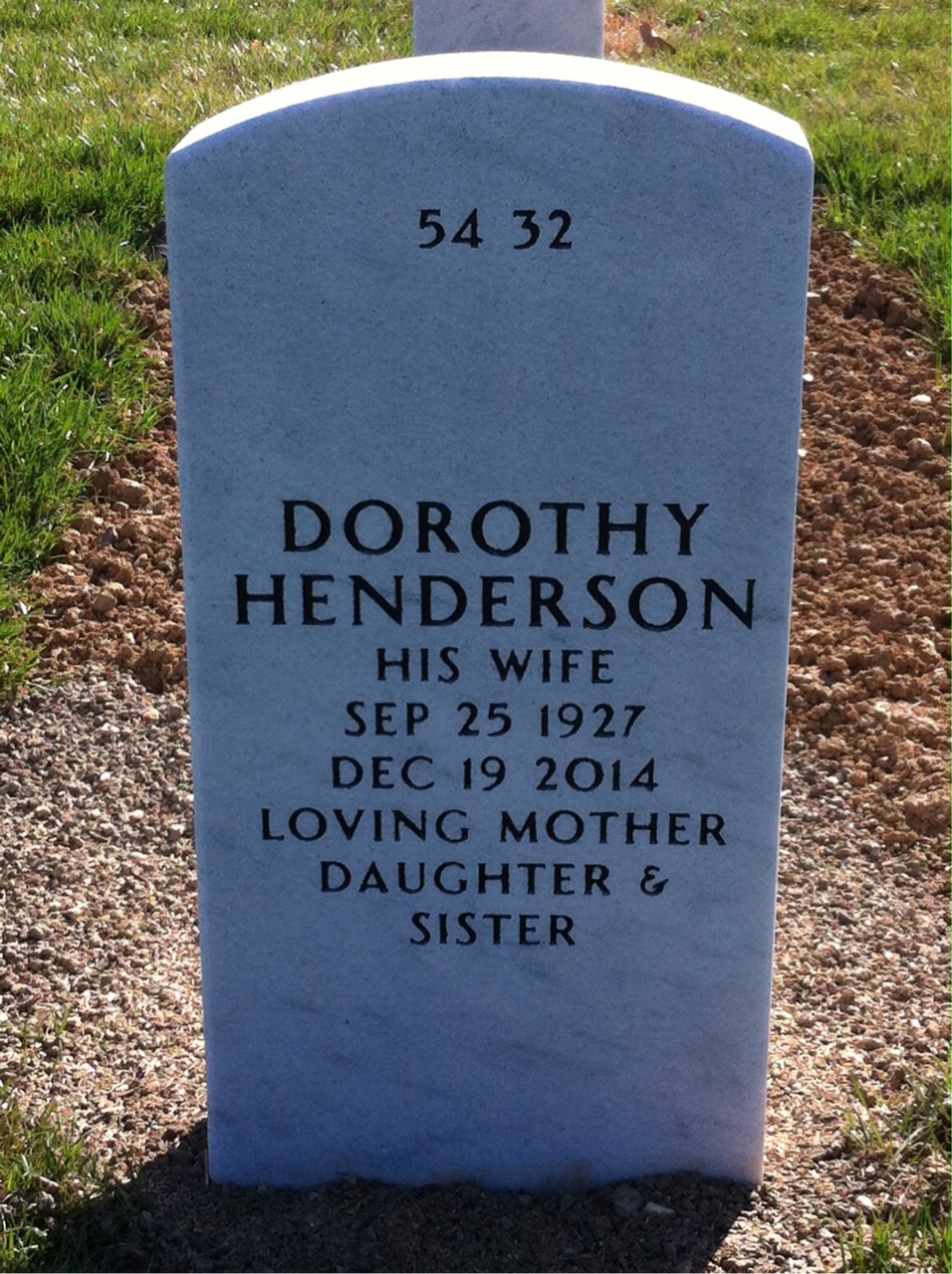 Back of headstone — Jack Westfall