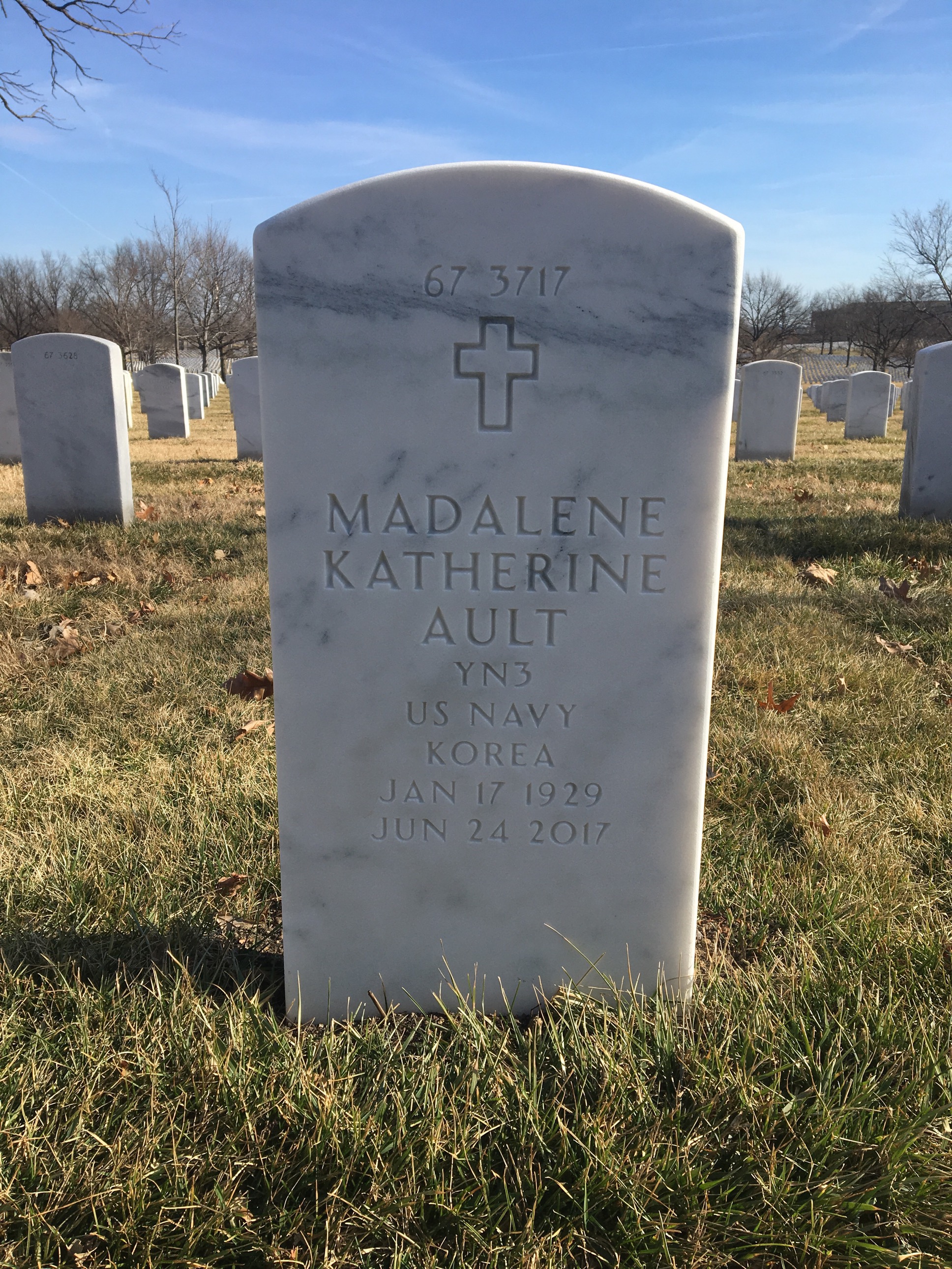 Back of headstone — Elmer Ault