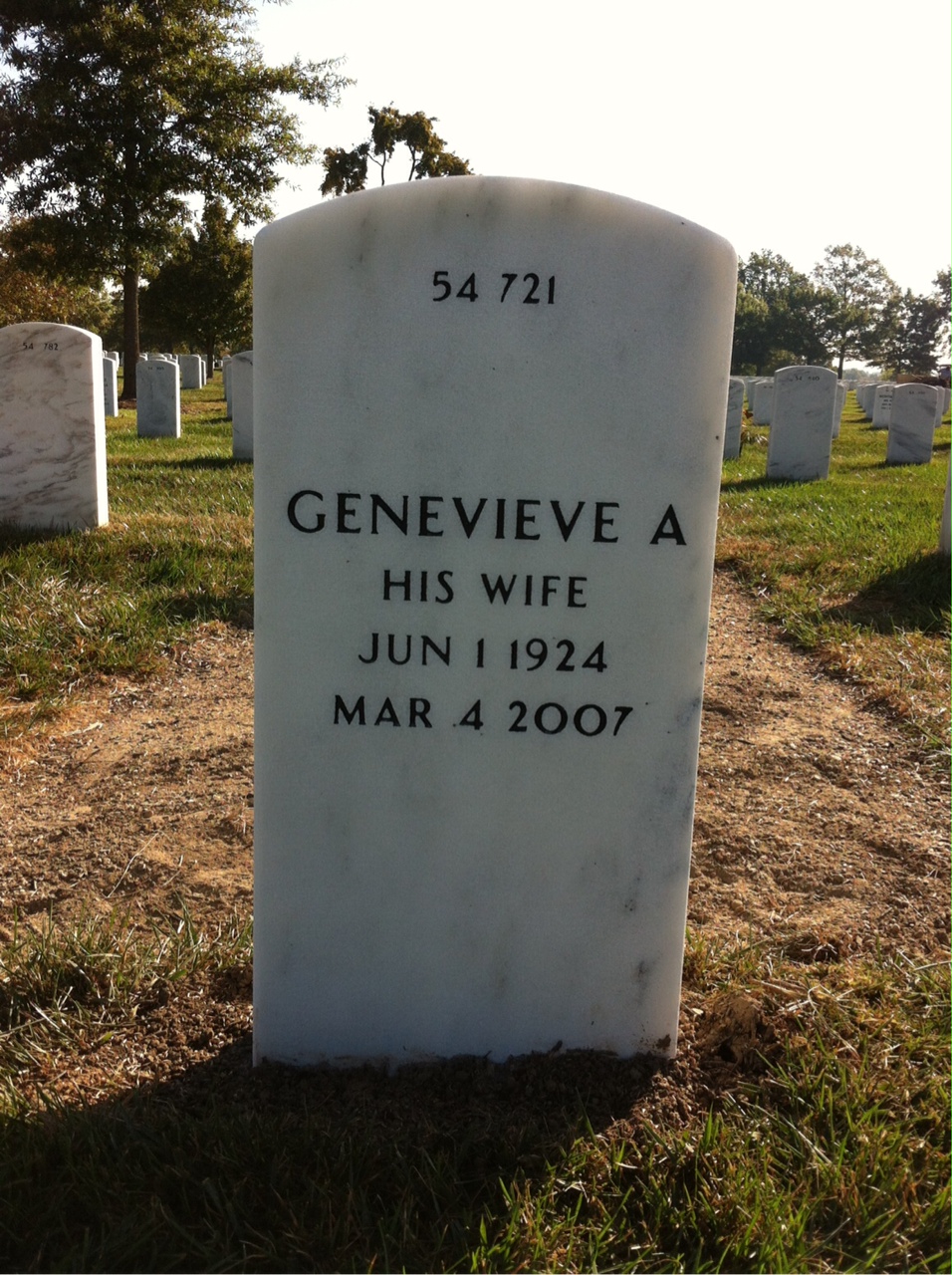 Back of headstone — Milton Young