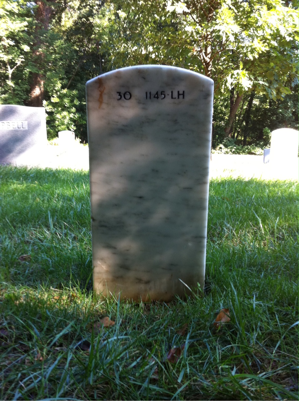 Back of headstone — Charles Hoy