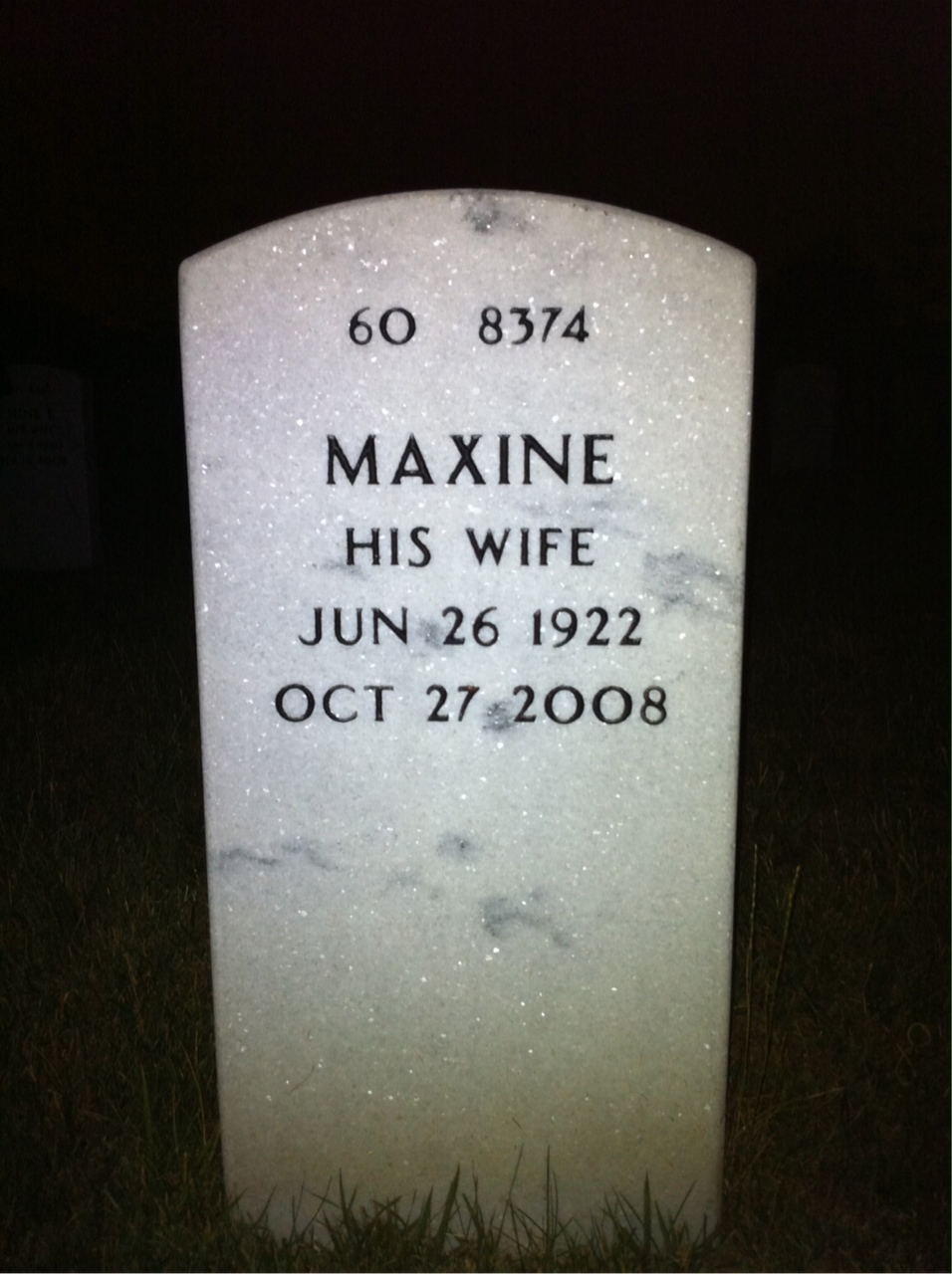 Back of headstone — Warren Paul