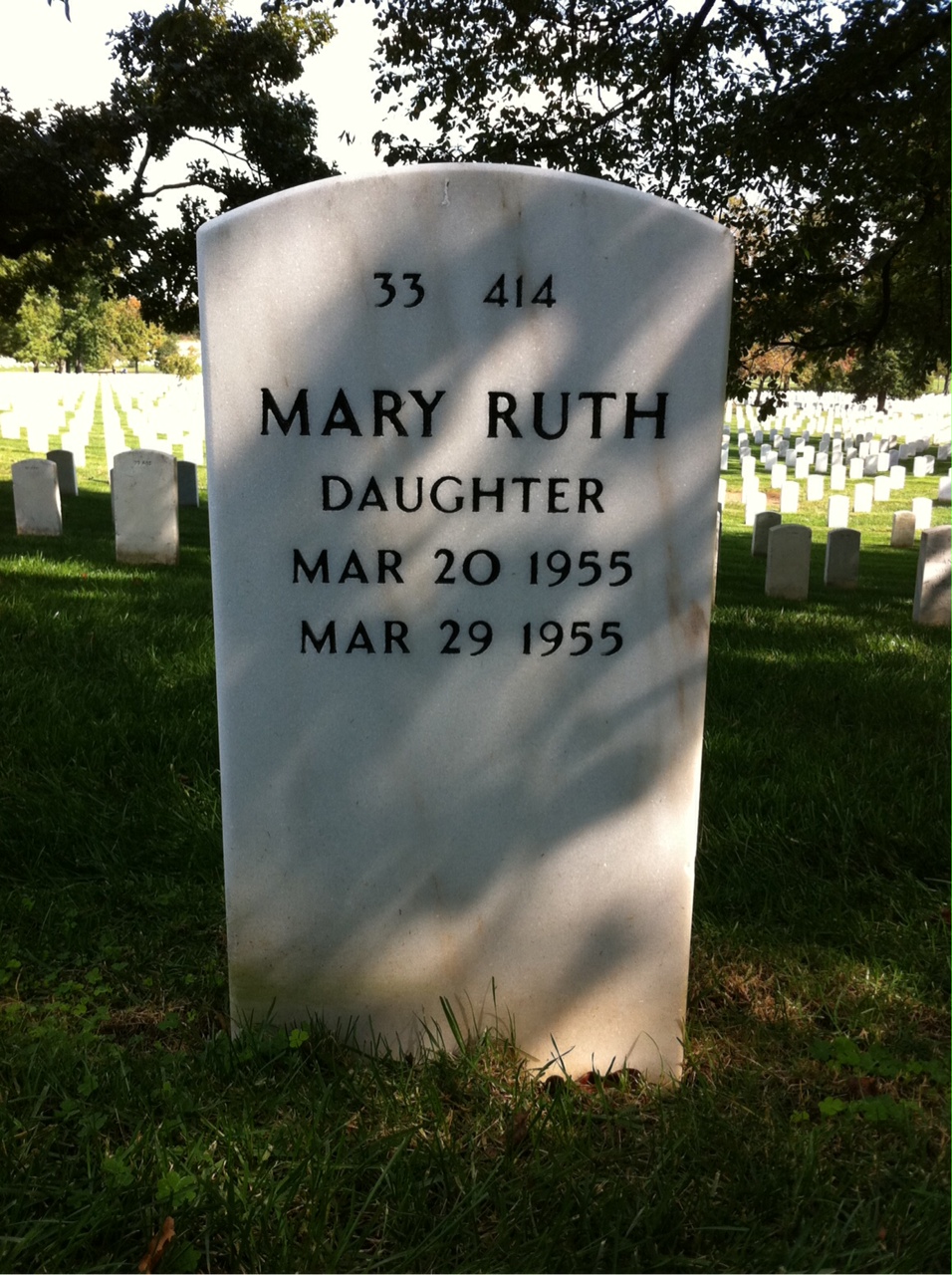 Back of headstone — Wallace Richard