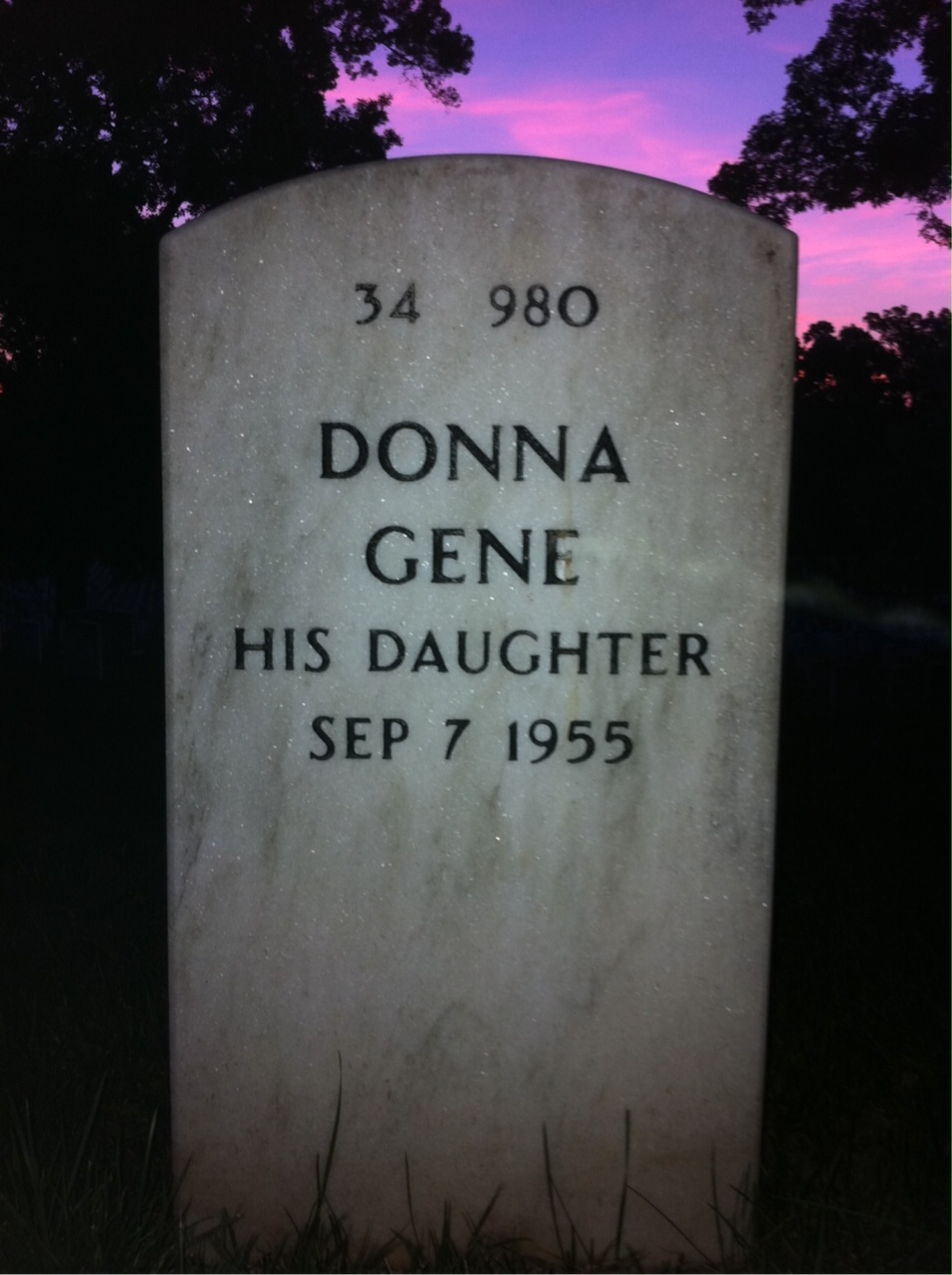 Back of headstone — George Johnson